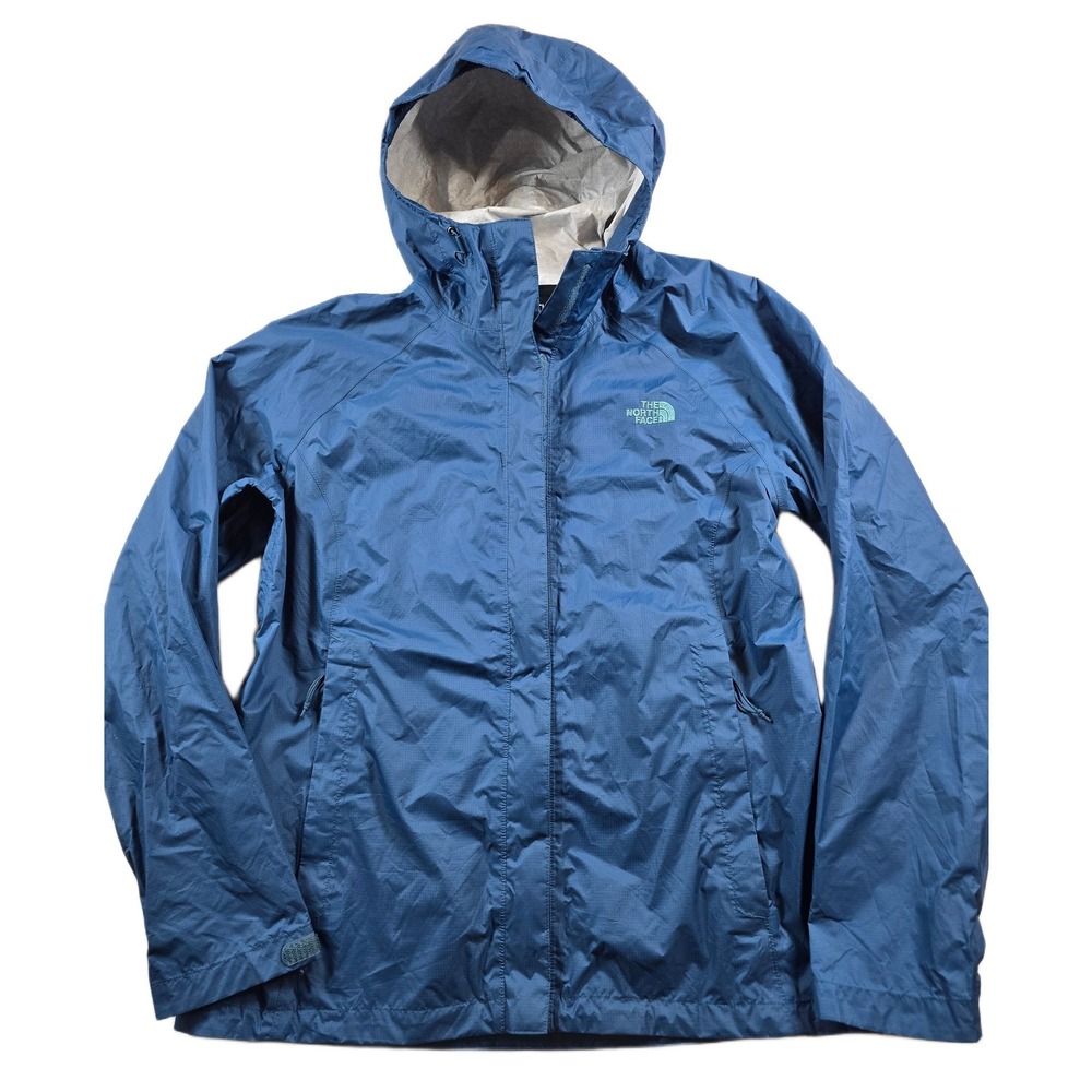 The North Face Rain Jacket Womens XL Blue Nylon Waterproof DryVent Hooded Shell